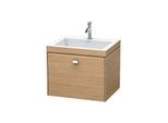 Duravit Brioso c-bonded Waschtisch mit Unterbau BR4600N1052, 60x48cm Europ. Eiche/Chrom, o. Hahnl.
