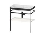 Duravit Happy D.2 Plus Möbelwaschtisch-Kombination HP4737N2222 77,5 x 49 cm, ohne Hahnloch, weiß hochglanz, mit Metallkonsole