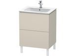 Duravit L-Cube Waschtisch-Unterschrank LC662509191 62 x 48,1 cm, taupe matt, 2 Auszüge, stehend