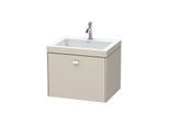 Duravit Brioso c-bonded Waschtisch mit Unterbau BR4600N1091, 60x48cm, Taupe/Chrom, ohne Hahnloch