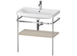 Duravit Happy D.2 Plus Möbelwaschtisch-Kombination HP4837O6060 77,5 x 49 cm, 1 Hahnloch, taupe seidenmatt, mit Metallkonsole