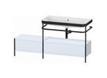 Duravit Happy D.2 Plus Möbelwaschtisch-Kombination HP4758N9797 160x49cm, mit Metallkonsole, ohne Hahnloch, lichtblau seidenmatt