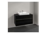 Villeroy und Boch Collaro Waschtischunterschrank C019B0AB 100x54,8x50cm, Waschtisch mittig, LED-Beleuchtung 7,3 W, black oak