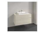 Villeroy und Boch Collaro Waschtischunterschrank C019B0AA 100x54,8x50cm, Waschtisch mittig, LED-Beleuchtung 7,3 W, white oak