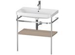 Duravit Happy D.2 Plus Möbelwaschtisch-Kombination HP4837O7575 77,5 x 49 cm, 1 Hahnloch, leinen, mit Metallkonsole