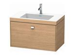 Duravit Brioso c-bonded Waschtisch mit Unterbau BR4601O1052, 80x48cm, Europ. Eiche/Chrom, 1 Hahnl.