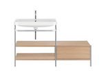 Duravit Happy D.2 Plus Möbelwaschtisch-Kombination HP4852E7171 140 x 49 cm, 2 Hahnlöcher, mediterrane Eiche, mit Metallkonsole