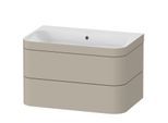 Duravit Happy D.2 Plus Möbelwaschtisch-Unterschrank HP4637N6060 77,5 x 49 cm, ohne Hahnloch, taupe seidenmatt, 2 Schubkästen