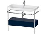 Duravit Happy D.2 Plus Möbelwaschtisch-Kombination HP4843O9898 97,5 x 49 cm, 1 Hahnloch, nachtblau seidenmatt, mit Metallkonsole