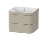 Duravit Happy D.2 Plus Möbelwaschtisch-Unterschrank HP4635N6060 57,5 x 49 cm, ohne Hahnloch, taupe seidenmatt, 2 Schubkästen
