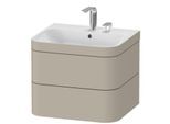 Duravit Happy D.2 Plus Möbelwaschtisch-Unterschrank HP4635E6060 57,5 x 49 cm, 2 Hahnlöcher, taupe seidenmatt, 2 Schubkästen