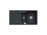 Villeroy und Boch Siluet Flächenbündige Spüle 33372FS5 mit Ablaufgarnitur und Excenterbetätigung, Ebony
