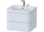 Duravit Happy D.2 Plus Möbelwaschtisch-Unterschrank HP4635E9797 57,5 x 49 cm, 2 Hahnlöcher, lichtblau seidenmatt, 2 Schubkästen