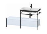 Duravit Happy D.2 Plus Möbelwaschtisch-Kombination HP4757O9797 140x49cm, mit Metallkonsole, 1 Hahnloch, lichtblau seidenmatt