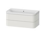 Duravit Happy D.2 Plus Möbelwaschtisch HP4348N3939 97,5 x 49 cm, ohne Hahnloch, nordic weiß seidenmatt, 2 Schubkästen
