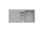 Villeroy und Boch Siluet Flächenbündige Spüle 33372FKD mit Ablaufgarnitur und Excenterbetätigung, Fossil