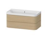 Duravit Happy D.2 Plus Möbelwaschtisch HP4348N7171 97,5 x 49 cm, ohne Hahnloch, mediterrane Eiche, 2 Schubkästen