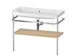 Duravit Happy D.2 Plus Möbelwaschtisch-Kombination HP4838N7171 97,5 x 49 cm, ohne Hahnloch, mediterrane Eiche, mit Metallkonsole