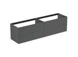 Ideal Standard Conca Waschtisch-Unterschrank T3993Y2 ohne Waschtisch-Platte, 4 Auszüge, 200x50,5x54 cm, Anthrazit matt lackiert