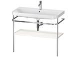 Duravit Happy D.2 Plus Möbelwaschtisch-Kombination HP4838O2222 97,5 x 49 cm, 1 Hahnloch, weiß hochglanz, mit Metallkonsole