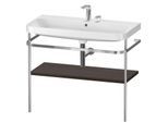 Duravit Happy D.2 Plus Möbelwaschtisch-Kombination HP4838E6969 97,5 x 49 cm, 2 Hahnlöcher, nussbaum gebürstet, mit Metallkonsole