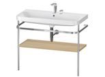 Duravit Happy D.2 Plus Möbelwaschtisch-Kombination HP4838E7171 97,5 x 49 cm, 2 Hahnlöcher, mediterrane Eiche, mit Metallkonsole