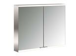 Emco prime Aufputz-Lichtspiegelschrank 949706324 800x700mm, 2-türig, aluminium/weiss