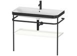 Duravit Happy D.2 Plus Möbelwaschtisch-Kombination HP4738O3636 97,5 x 49 cm, 1 Hahnloch, weiß seidenmatt, mit Metallkonsole