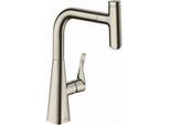 hansgrohe Metris Select M7115-H240 Küchenarmatur 73802800, Edelstahl-Optik, ausziehb. Auslauf, sBox