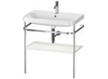 Duravit Happy D.2 Plus Möbelwaschtisch-Kombination HP4837O3939 77,5 x 49 cm, 1 Hahnloch, nordic weiß seidenmatt, mit Metallkonsole