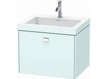 Duravit Brioso Waschtisch c-bonded mit Unterbau BR4600O1009, 60x48, Lichtblau Matt/Chrom, 1 Hahnl.