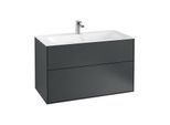 Villeroy und Boch Finion Waschtischunterschrank G02000HG 99,6x59,1x49,8cm, Midnight Blue Matt Lacquer, mit Wandbeleuchtung