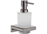 hansgrohe AddStoris Seifenspender 41745340 Wandmontage,200 ml, Glaseinsatz, Metall, brushed black chrome
