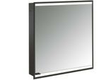 Emco prime Unterputz-Lichtspiegelschrank 949713532 600x730mm, 1 Tür, Anschlag rechts, schwarz/spiegel