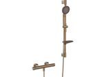 Hansa HANSAPRISMA Duschsystem 4813042181 mit Thermostat, Wandmontage, 770mm, Bronze gebürstet