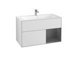 Villeroy und Boch Finion Waschtischunterschrank F040GKMT 99,6x59,1x49,8cm, Regal rechts Anthracite matt, White matt lacquer