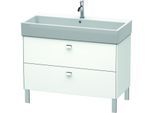 Duravit Brioso Waschtischunterbau BR443601018 984x459mm, Weiß Matt, 2 Auszüge, Griff Chrom