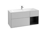 Villeroy und Boch Finion Waschtischunterschrank F070PDGJ 119,6x59,1cm, Regal rechts Black matt lacquer, Light grey matt