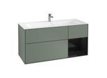 Villeroy und Boch Finion Waschtischunterschrank F070PHGM 119,6x59,1cm, Regal rechts Glossy Black Lacquer, Olive Matt Lacquer