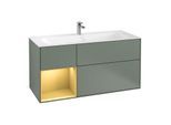 Villeroy und Boch Finion Waschtischunterschrank F060HFGM 119,6x59,1cm, Regal links Gold matt, Olive Matt Lacquer