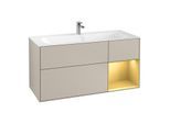 Villeroy und Boch Finion Waschtischunterschrank F070HFHH 119,6x59,1cm, Regal rechts Gold matt, Sand Matt Lacquer
