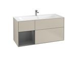 Villeroy und Boch Finion Waschtischunterschrank F060GKHH 119,6x59,1cm, Regal links Anthracite matt, Sand Matt Lacquer