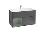 Villeroy und Boch Finion Waschtischunterschrank F030GMGK 99,6x59,1x49,8cm, Regal links Olive Matt Lacquer, Anthracite matt