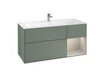 Villeroy und Boch Finion Waschtischunterschrank F070HHGM 119,6x59,1cm, Regal rechts Sand Matt, Olive Matt Lacquer