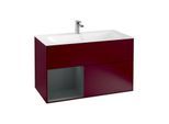 Villeroy und Boch Finion Waschtischunterschrank F030HGHB 99,6x59,1x49,8cm, Regal links Midnight Blue Matt Lacquer, Peony Matt