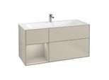 Villeroy und Boch Finion Waschtischunterschrank F060HHHH 119,6x59,1cm, Regal links Sand Matt Lacquer, Sand Matt Lacquer