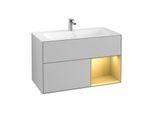 Villeroy und Boch Finion Waschtischunterschrank G040HFGJ 99,6x59,1cm, Emotion, Regal rechts Gold matt, Light grey matt
