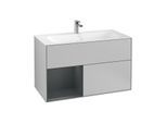 Villeroy und Boch Finion Waschtischunterschrank G030HGGJ 99,6x59,1cm, Wandbeleuchtung, Regal links Midnight Blue Matt Lacquer, Light grey matt