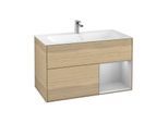Villeroy und Boch Finion Waschtischunterschrank F040GJPC 99,6x59,1x49,8cm, Regal rechts Light grey matt, Oak Veneer