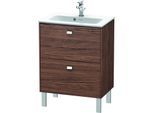 Duravit Brioso Waschtischunterbau BR440601021 620x389mm, Nussbaum Dunkel/Chrom, 2 Auszüge